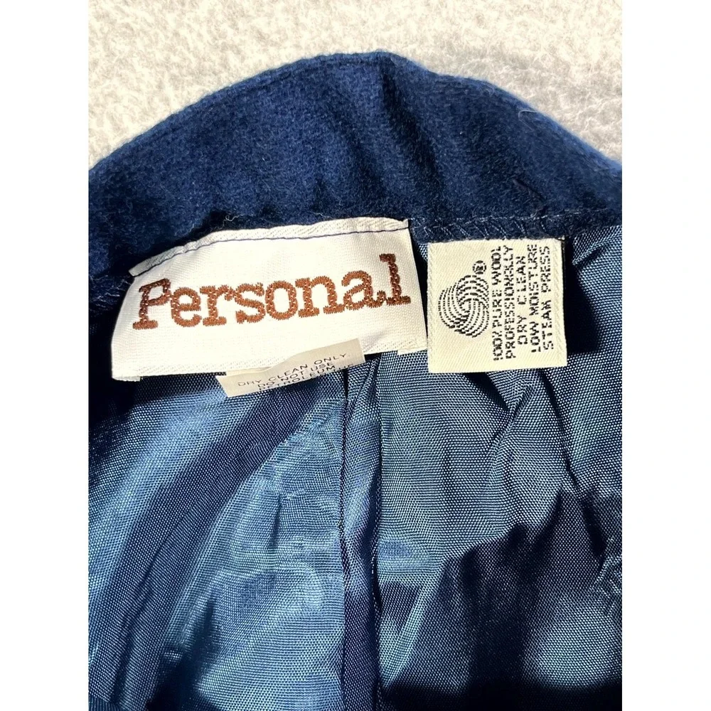Personal Dress Pants Womens 7 Blue Pure Wool Flat Front Straight Leg‎ Formal